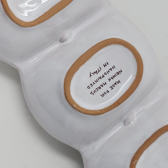 Vintage Ceramic Olive Divided Tray Rectangle Painted Fruit Neiman Marcus 15.5" - Picture 5 of 10